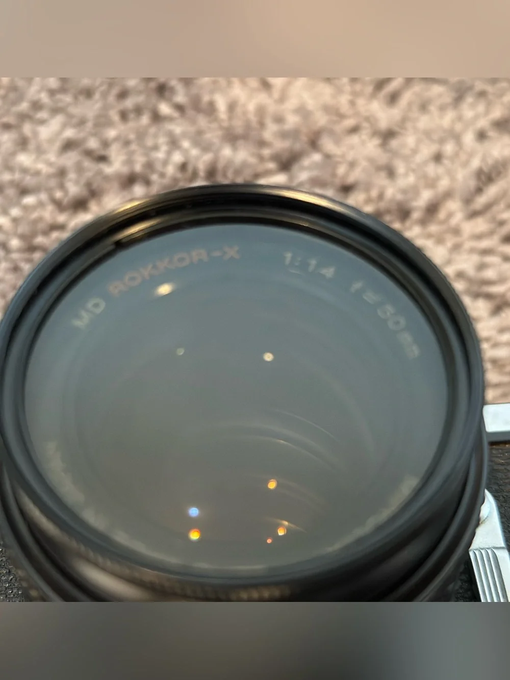 3-set Minolta SLR Film Camera with Brown Case and Extra Lens